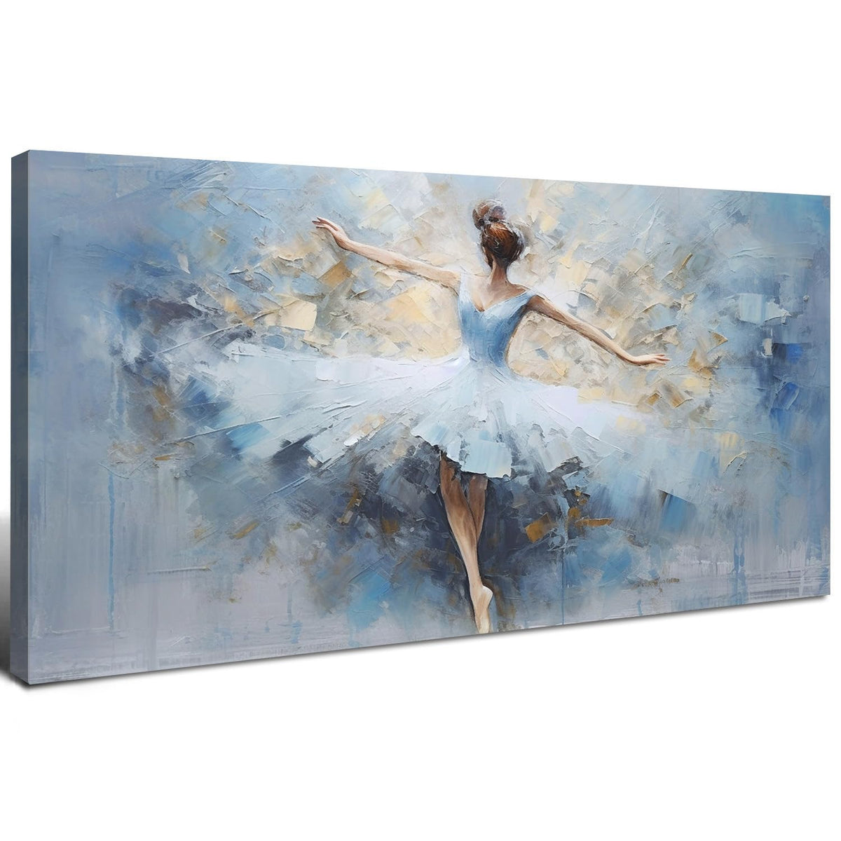 Abstract Ballet Dancer Canvas Wall Art White Ballet Girl Dancer Wall Decor Beautiful Dancing Ballerina Print Paintings Minimalist Artwork for Living Room Girls Bedroom Home Decorations 24x48 (48"L x 24"W / Ballet)