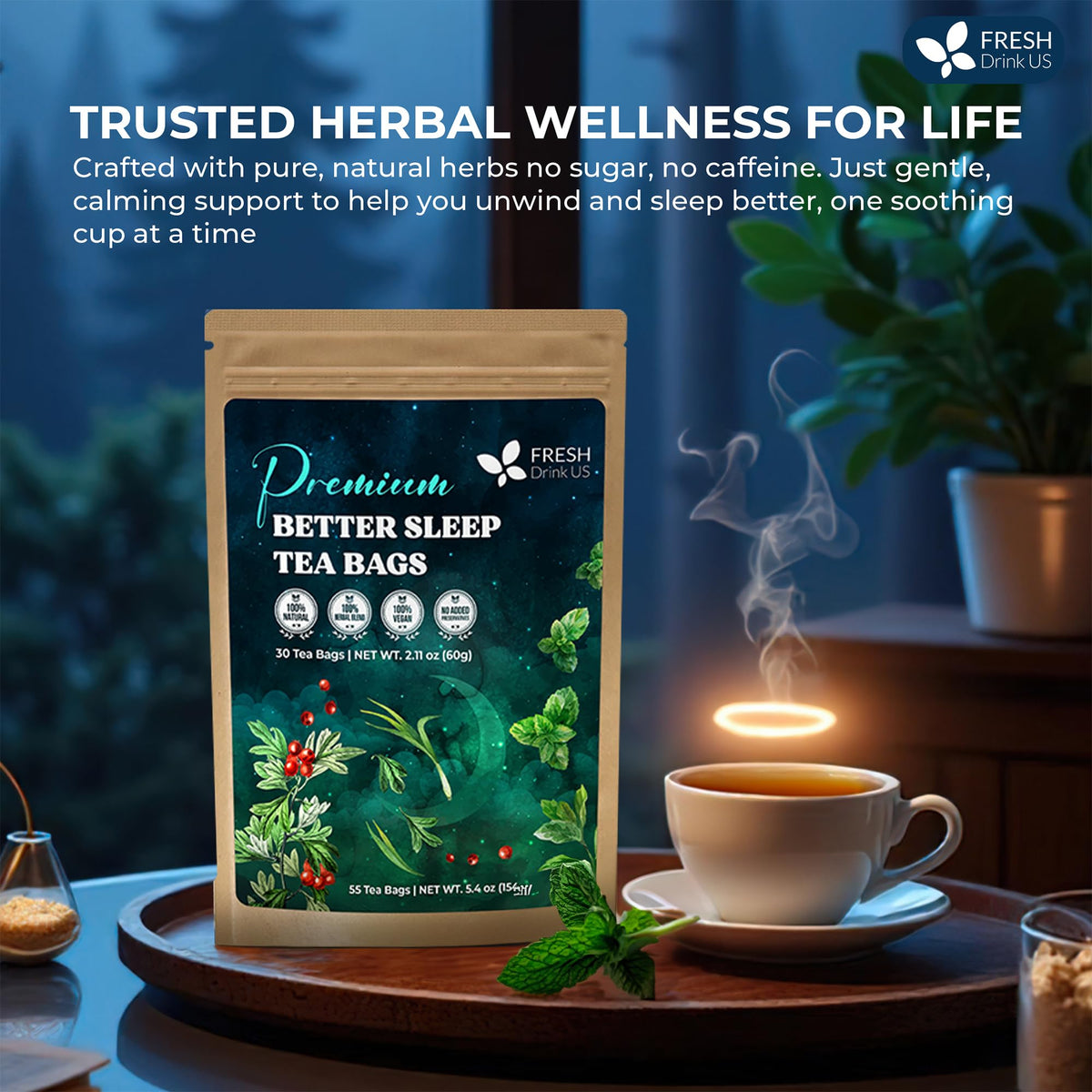Premium 75 Tea Bags Better Sleep Herbal Tea (75 Tea Bags)