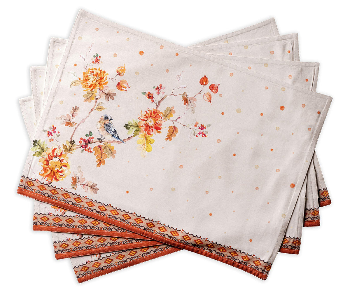 Placemats Set of 4 Reusable 100% Cotton (068 - Kelim - Prairie / 13" X 19" (Pack of 4))