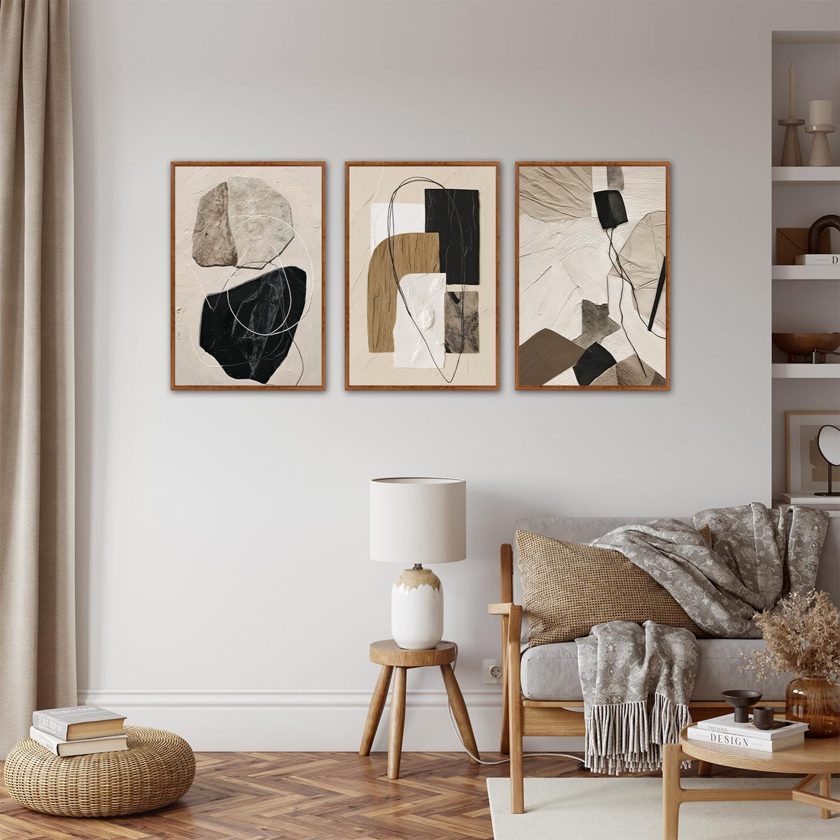 Minimalist Geometric Wall Art (Black Beige / 16"L x 24"W)