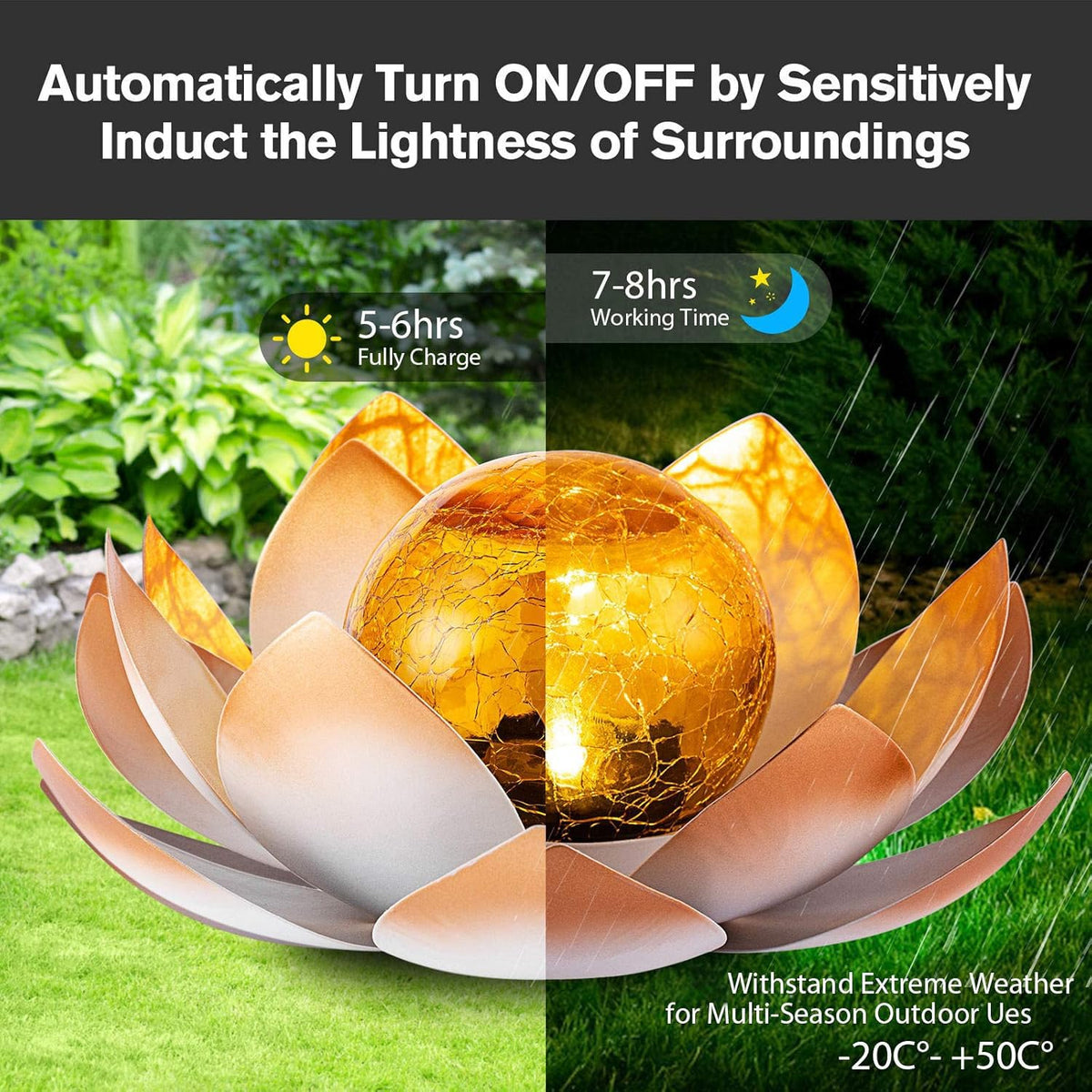 Garden Solar Lights Outdoor (Orange)