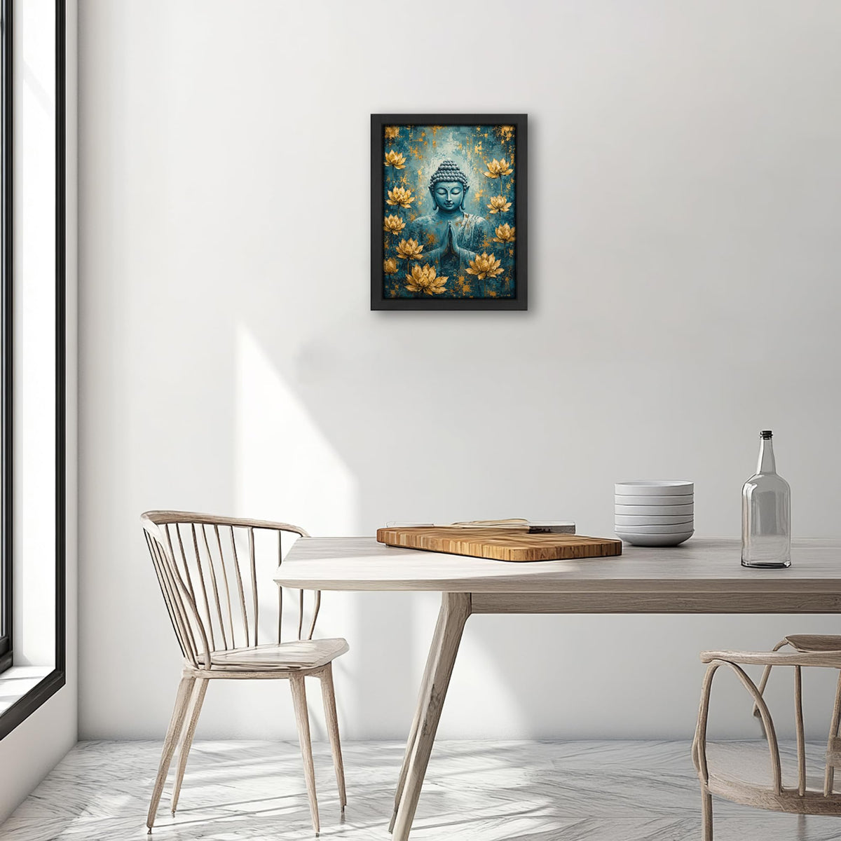 Teal Buddha Decor Wall Art (Wall Art Framed 10 / 10"L x 8"W)