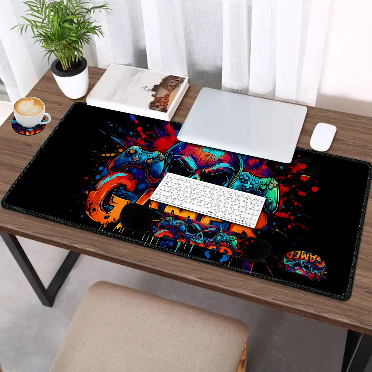 Large Gaming Mouse Pad Set (Skull Gamer)