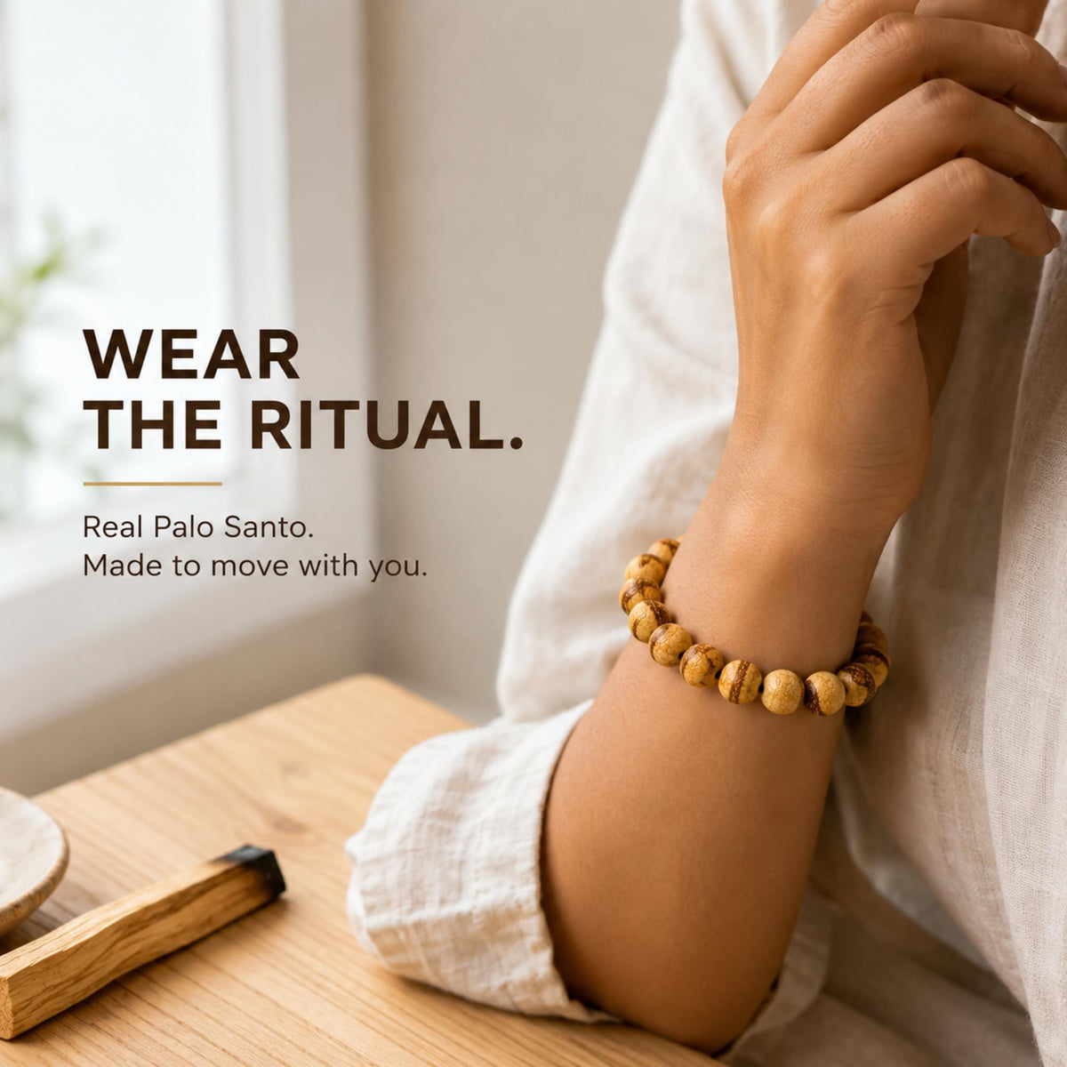 Palo Santo Bracelet Handmade in Peru (Medium)