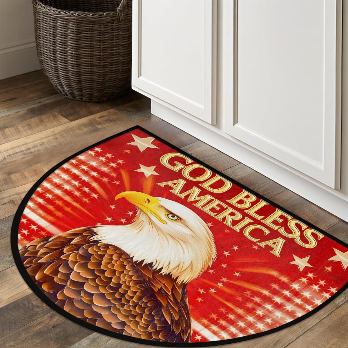 Eagle Flag Half Round Door Mat Semi Moon Rug Fireplace Carpet Area Rugs (Color:29)