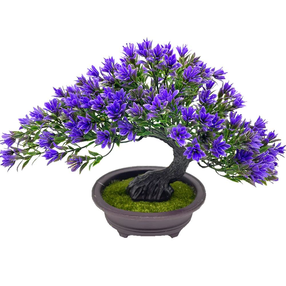 Artificial Bonsai Tree Juniper Faux Plants Indoor Small Fake Plants Decor with Pots for Home Table Office Desk Bathroom Shelf Bedroom Living Room Farmhouse Decorations (A)