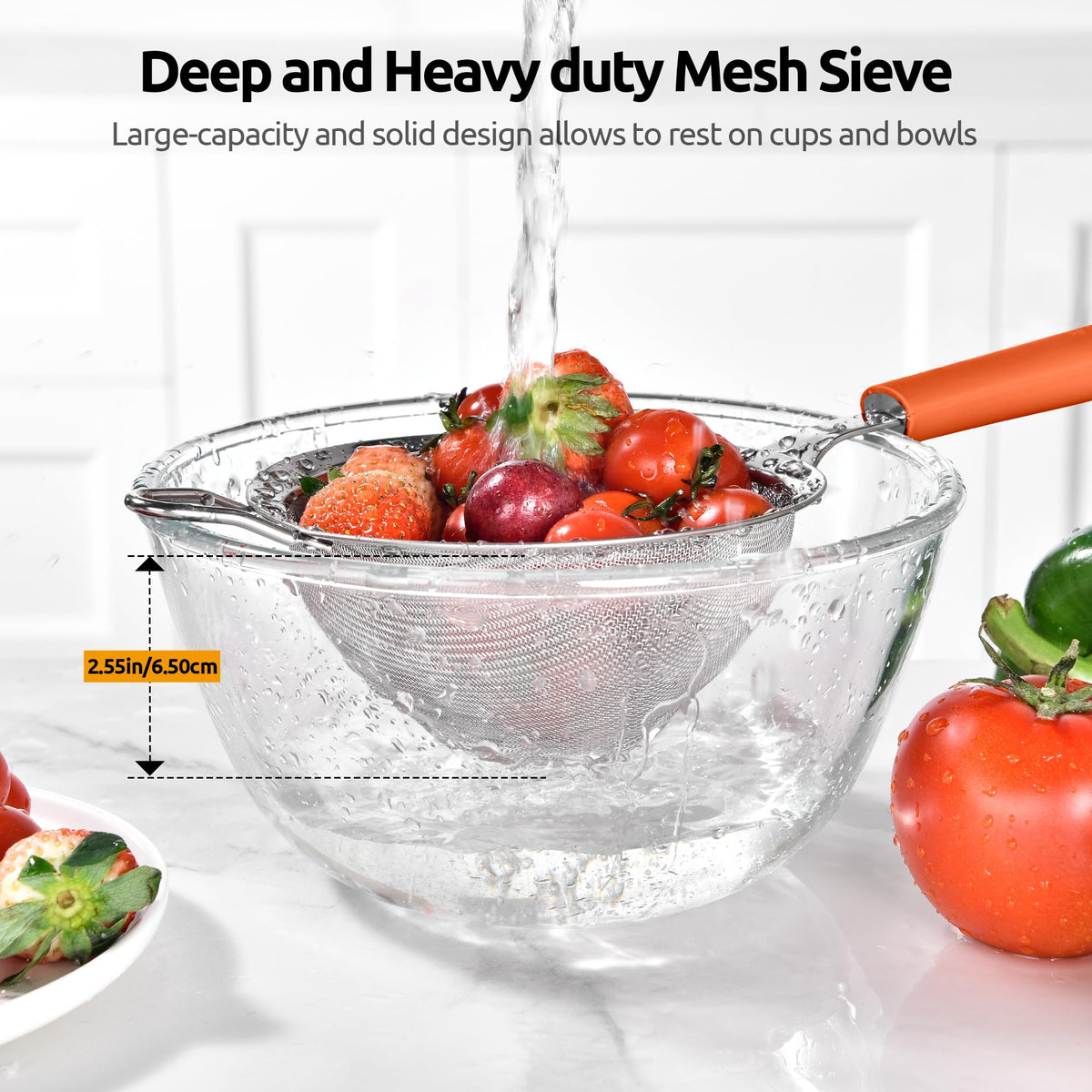 Fine Mesh Strainer (M-4.73in / (6) Orange)