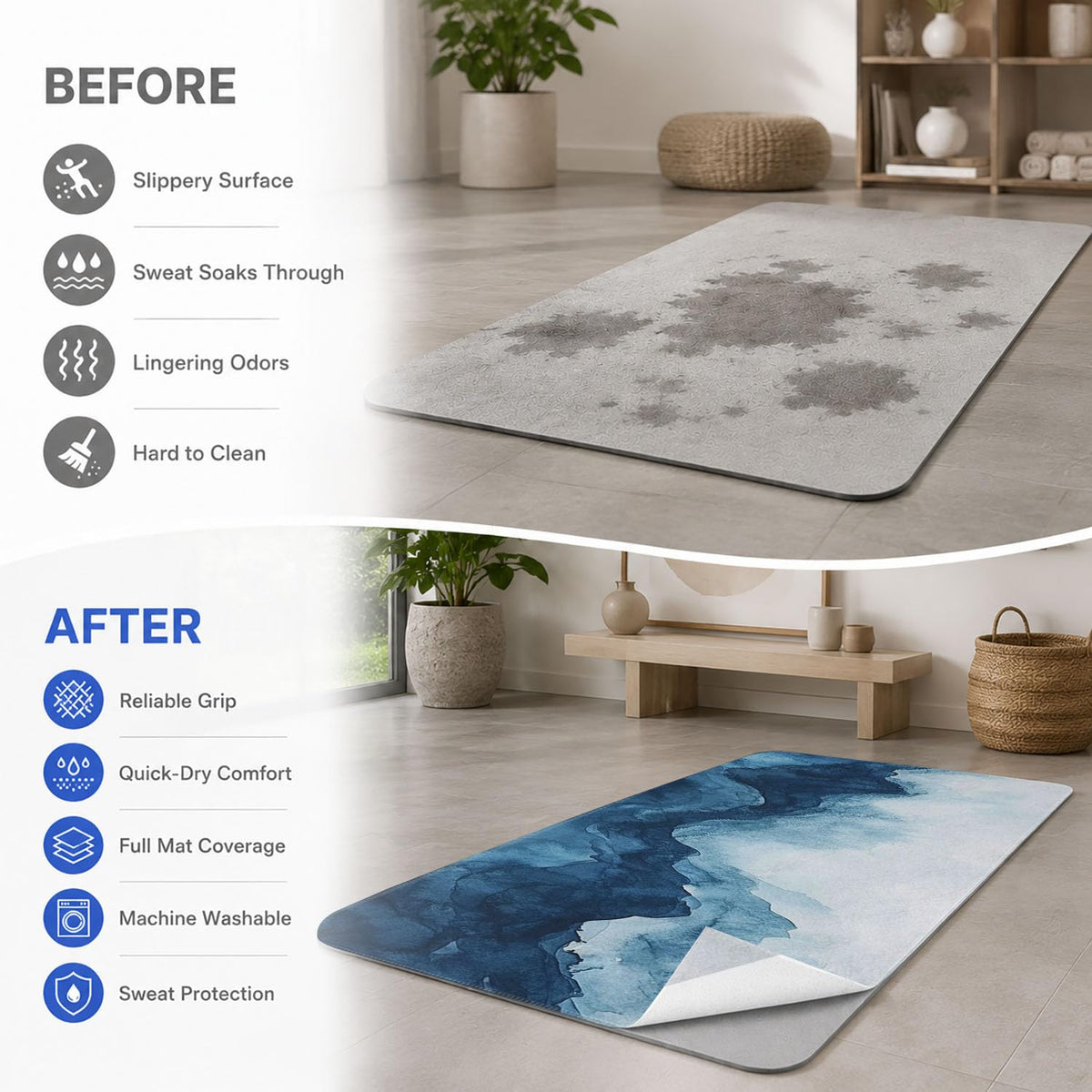 Yoga Mat Towel (Mountain-01 / Large)