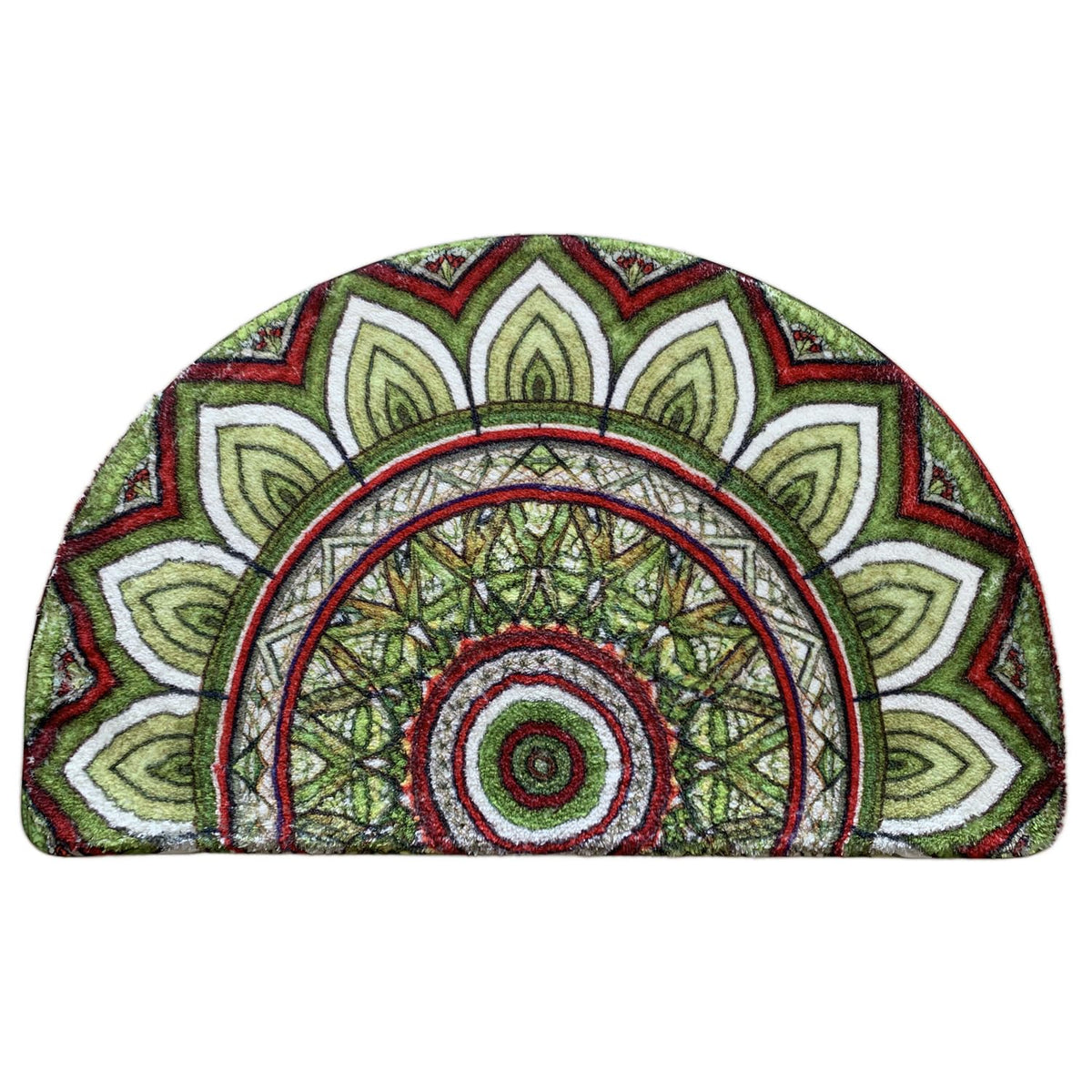 Mandala Semi Circle Doormat Bathroom Non (Green)