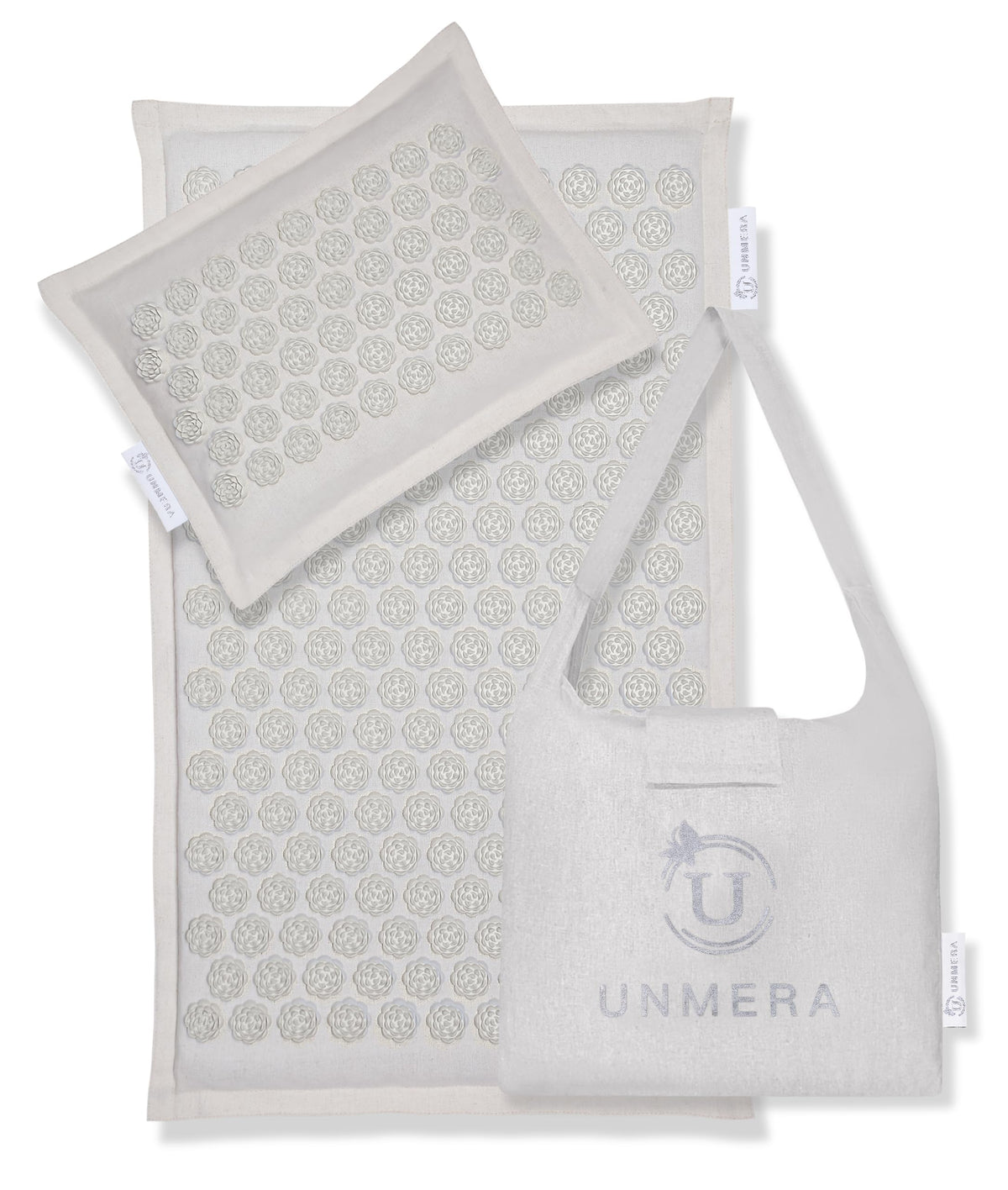 Acupressure Mat and Pillow Set (Linen Grey)