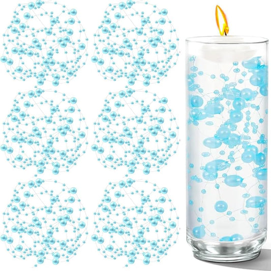 100 PCS Artificial Floating Beads for Centerpieces Vases (Lightblue / 8+3mm(100pcs))