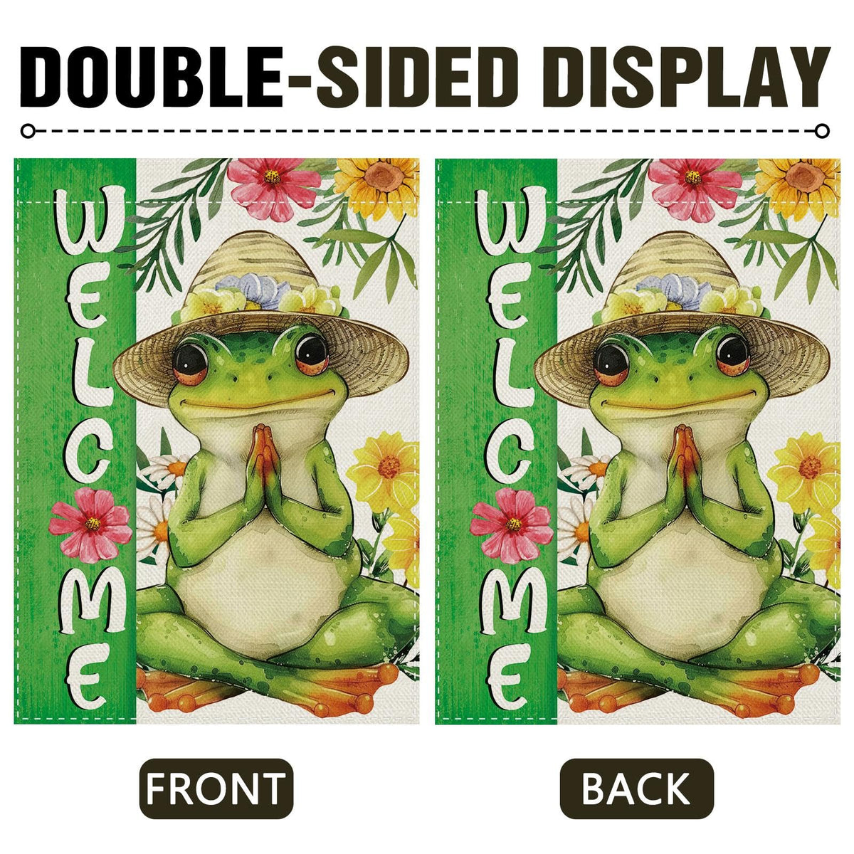 Meditation Yoga Frog Welcome Decorative Garden Flag (Frog)