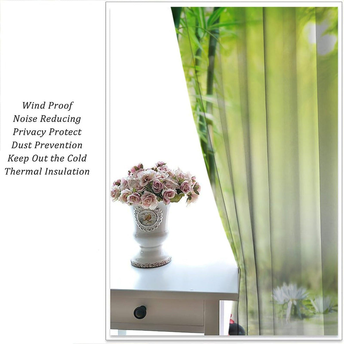 Bamboo Forest Blackout Curtains for Bedroom (36"W x 63"L (Pack of 2) / Style-3)