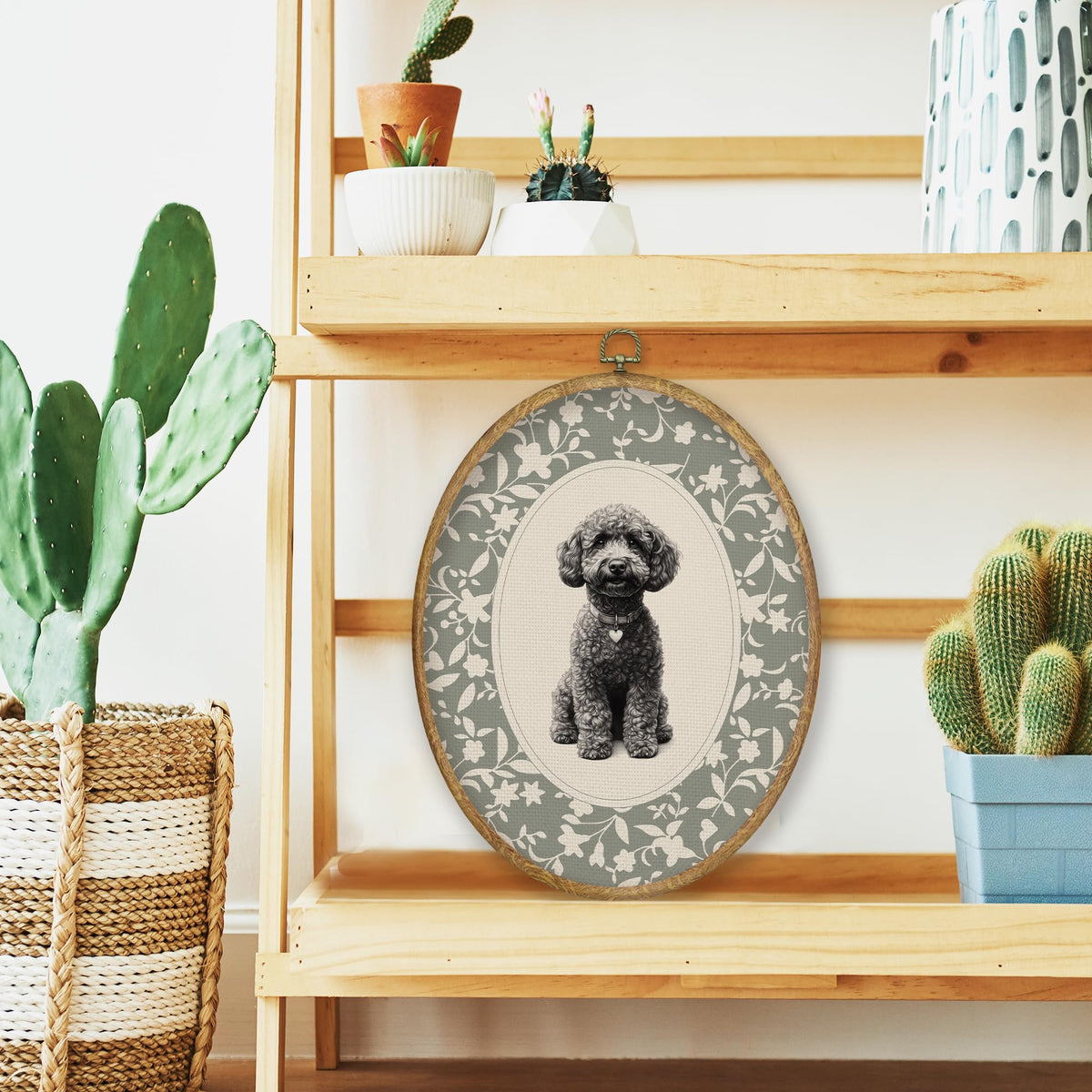 Black Poodle Gifts Oval Wall Art Prints Decor 8.6x11.4 (Colour 60)
