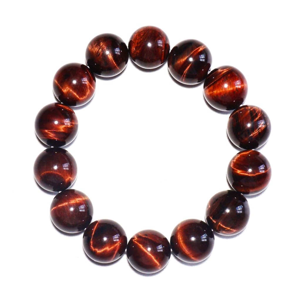 18MM Red Tigers Eye Bracelet for Men Women (18MM Red Tigers Eye Bracelet)