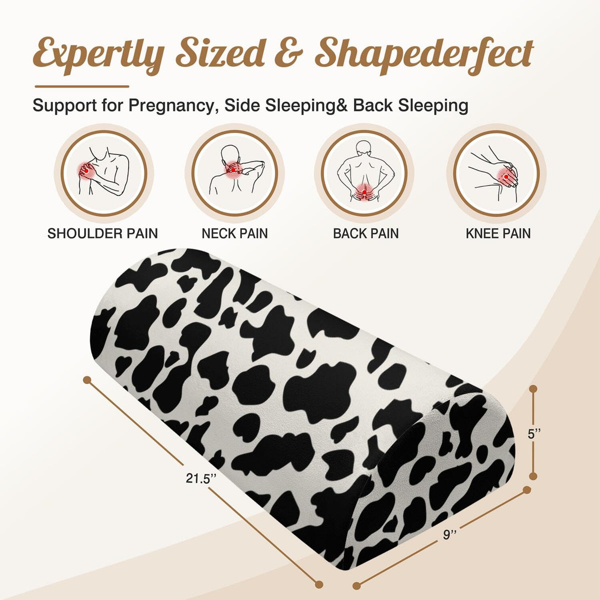 Knee Pillow for Back Sleeping (Cow)