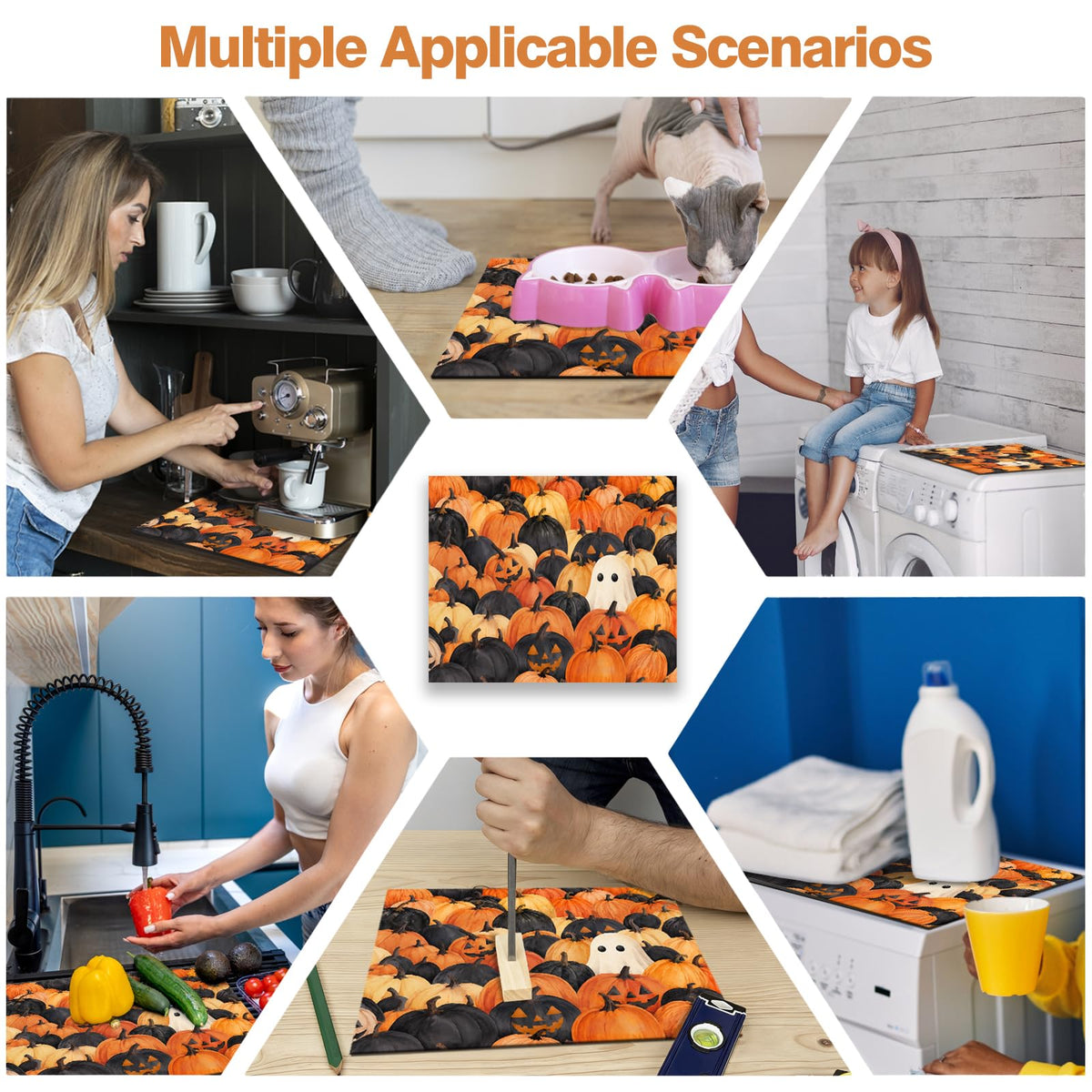 Dryer Top Protector Mat (Halloween ghosts)
