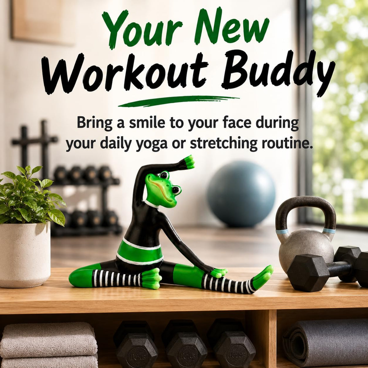 Funny Yoga Frog Statue Zen Animal Figurine (Yoga)