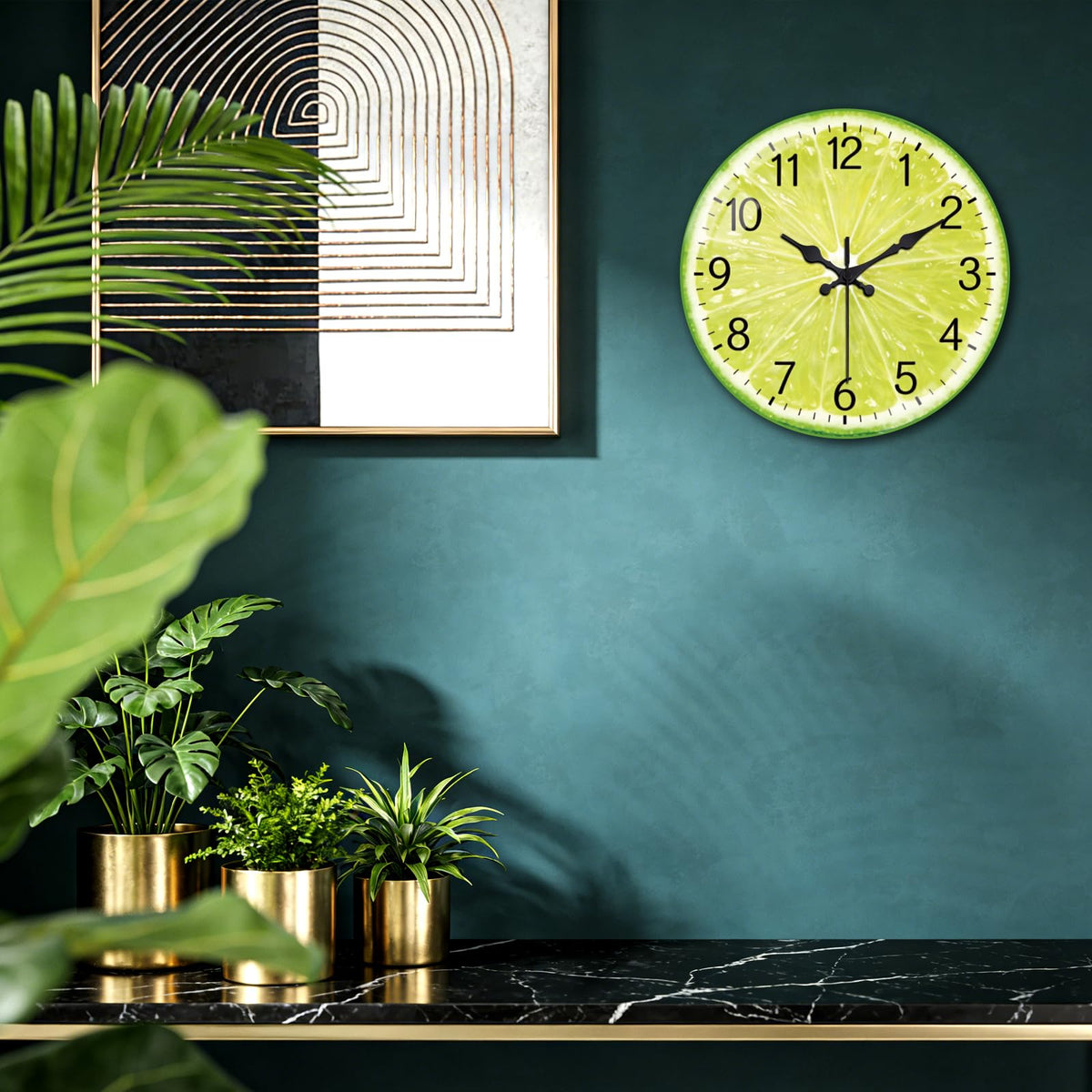 Lime Slice Wall Clocks Battery Operated (Lime Slice)