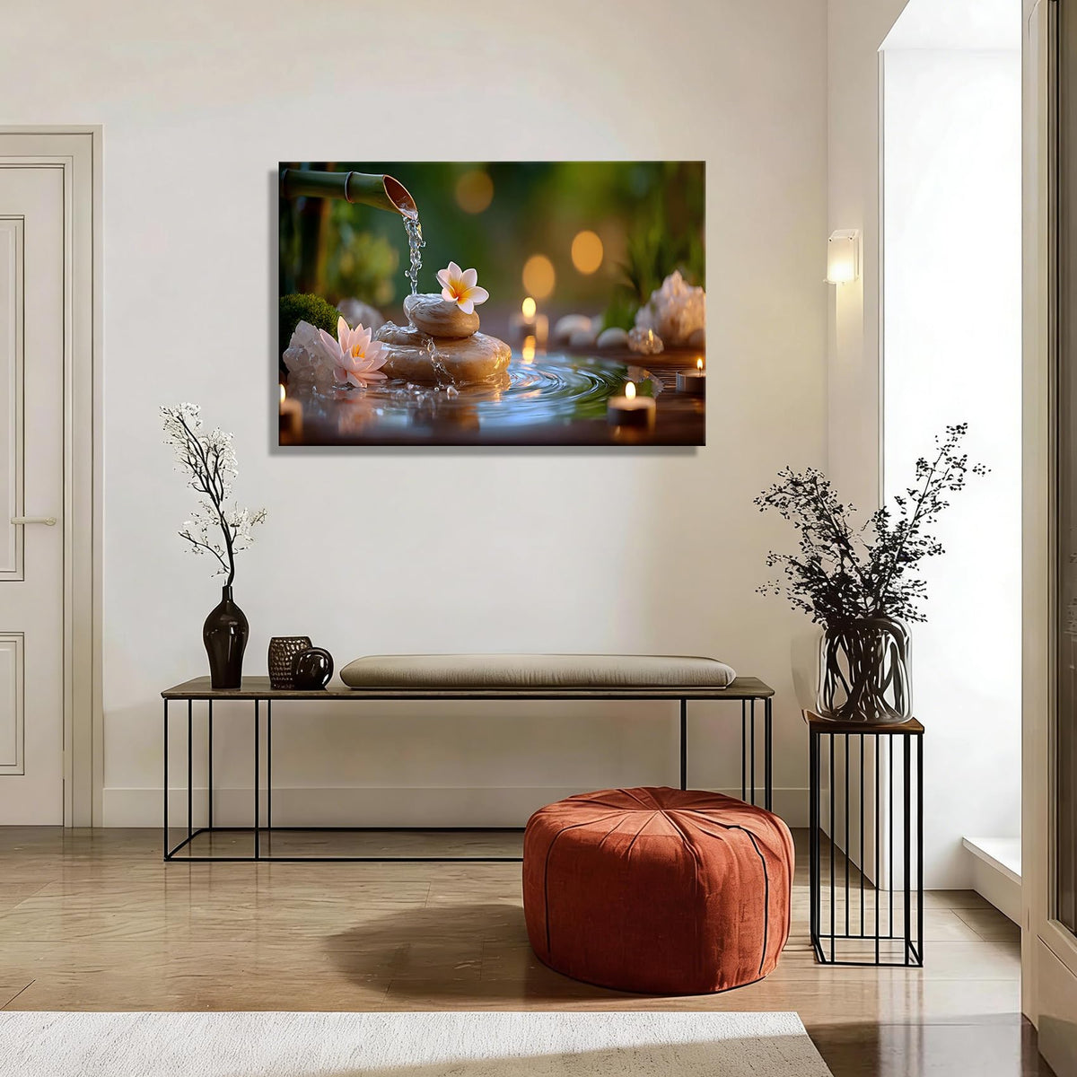 Framed Spa Canvas Wall Art for Bathroom Decor (Pictures14 / 12"L x 8"W)
