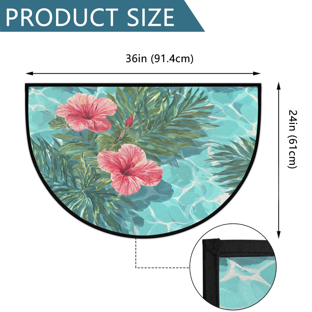 Front Door Mat Indoor Outdoor Entrance (B-18 Palm Leaf Summer Flower)