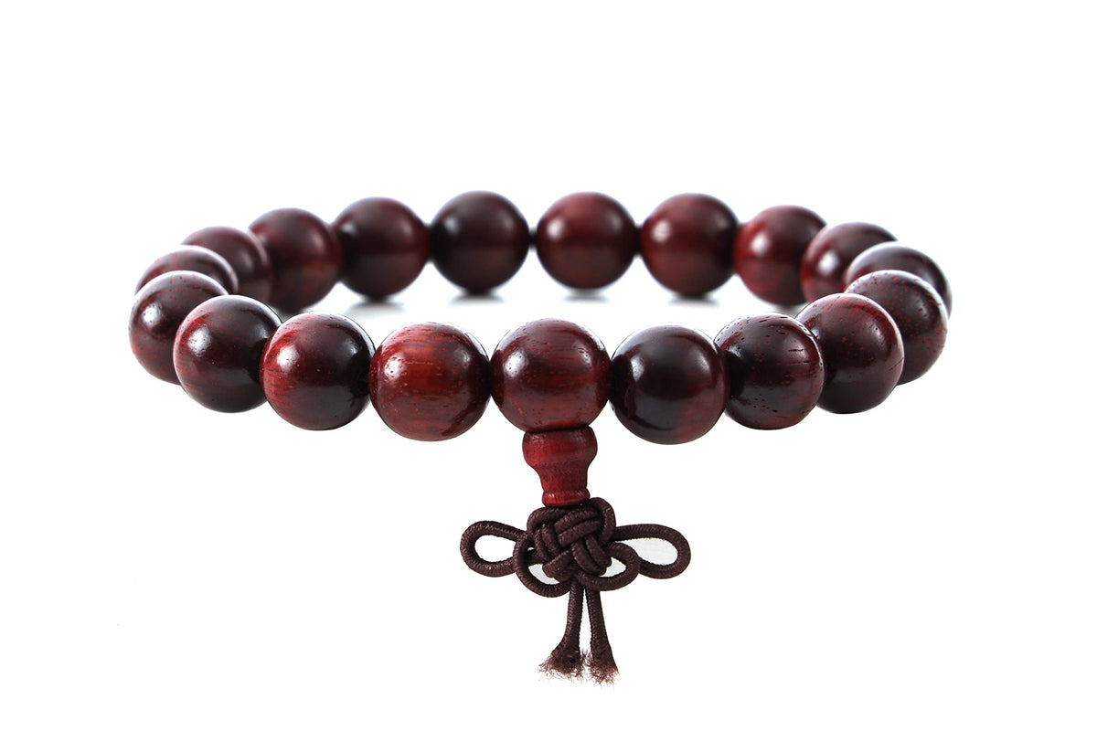 Thuja sutchuenensis Wooden Beaded Stretch Bracelet for Men Women Natural Woods Bead Wristlet for Man Woman (B3:10MM Bloody Wood)