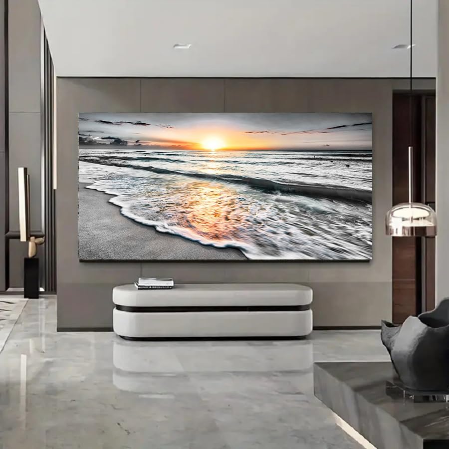 Black and White Wall Art Ocean Artwork Decor Beach Painting Aesthetic Sunset Sea Photo Canvas Prints Large Pictures for Living Room Wall Decoration Bedroom Office Wall Art Room Decor 30x60 (beach 00 / 60"L x 30"W)