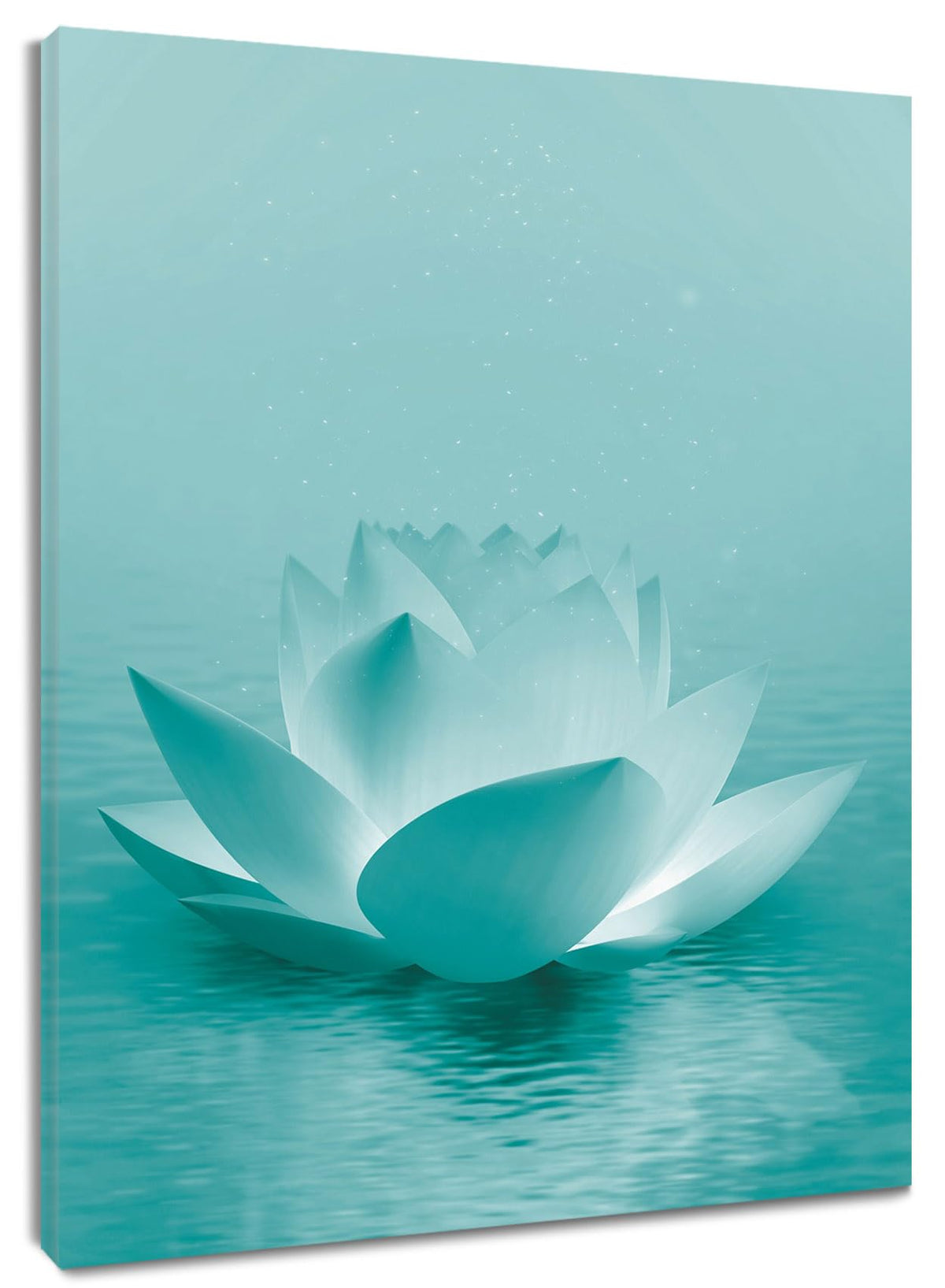 Teal Water Lily Wall Art (Teal and Green / 16"L x 12"W)
