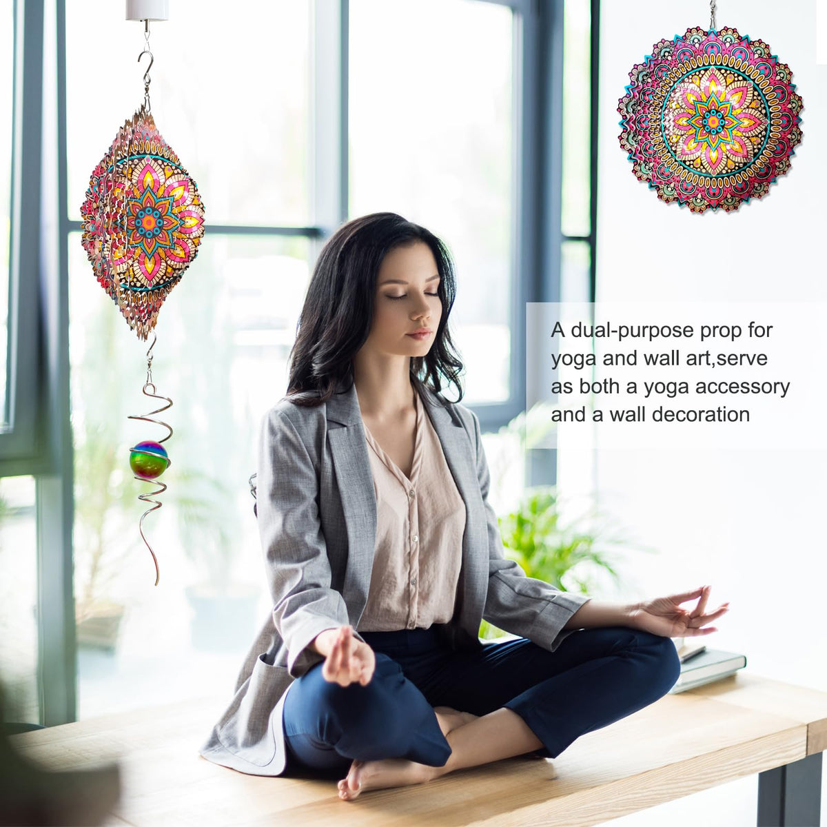 Wind Spinner Mandala Blossom 3D Kinetic Wind Spinners Outdoor (Mandala Blossom)