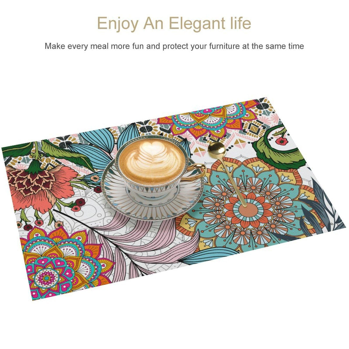 Boho Floral Placemat Set of 4 (Bohok-7 / 4pcs)