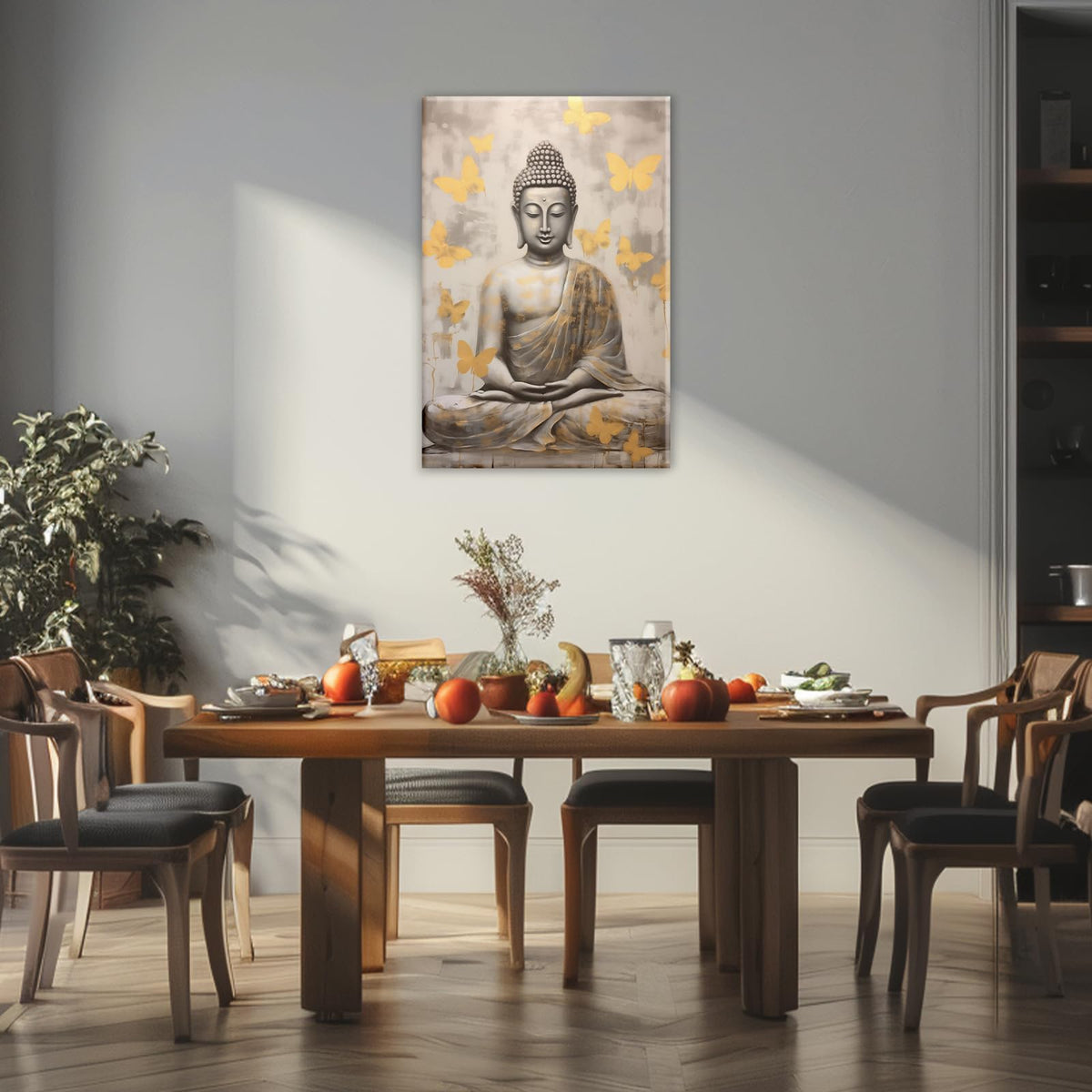 Buddha Wall Art Vintage Buddha Painting Print For Living Room Bedroom Yoga Room Buddhist Meditation Room Home Decorations (Buddha-3 / 24L" x 16W")