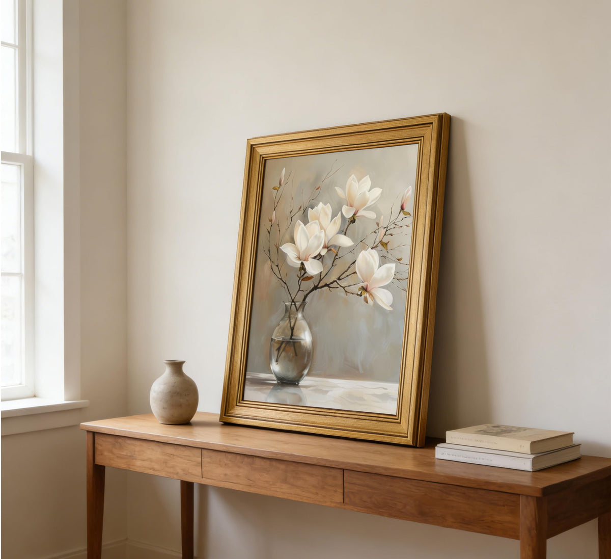 Vintage Gold Framed Wall Art Bathroom Floral Posters Prints Bathrooms Vase Canvas Wall Decor for Bedroom Living room Painting Pictures 12x16 Inches (Bathroom Floral Framed / 12"L x 16"W)