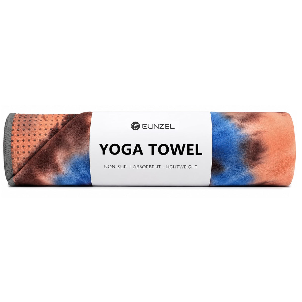 Yoga Towel Hot Yoga Mat Towel with Grip Dots Sweat Absorbent Non (Blue & Brown / 72" x 24")