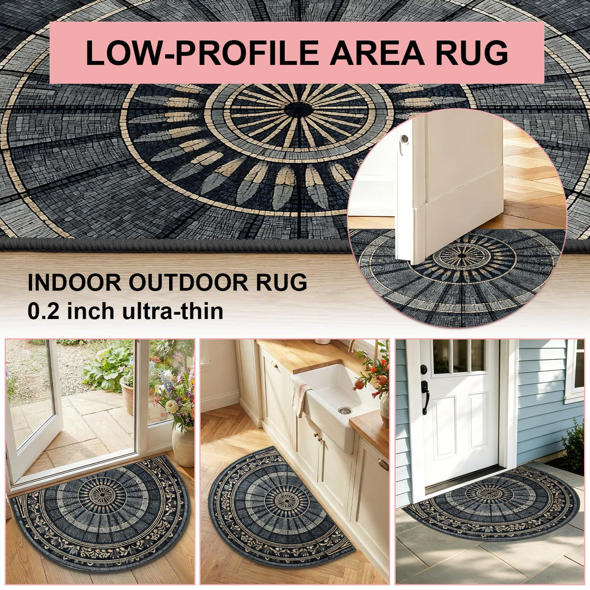 Semicircular Entrance Door Mat 24" x 36" (#31 / 2' x 3' (Semicircular))