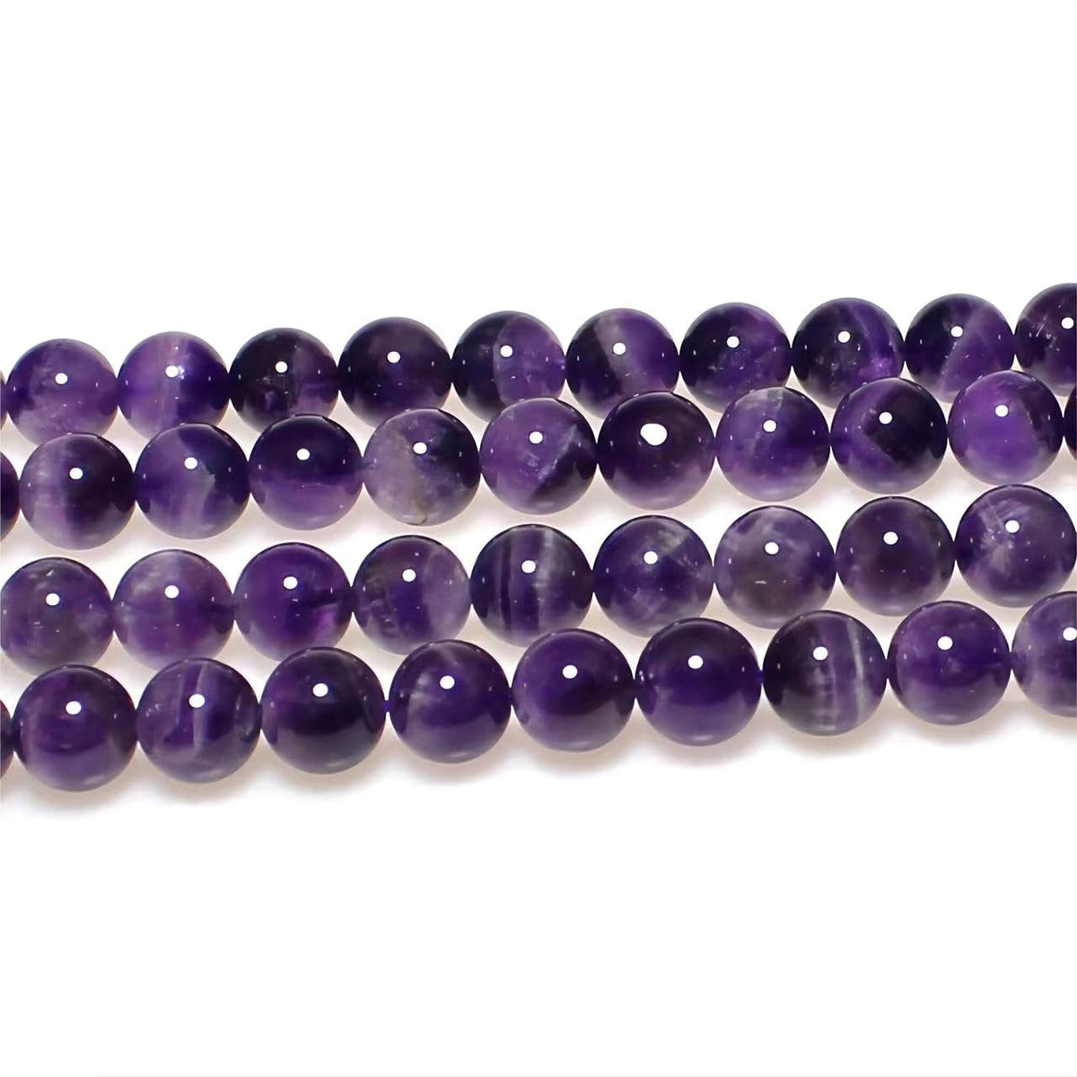 Natural Dreamy Amethyst Beads Round Stone Beads DIY Loose Beads for Jewelry Making Beads 15" (Dreamy Amethyst / 8mm)