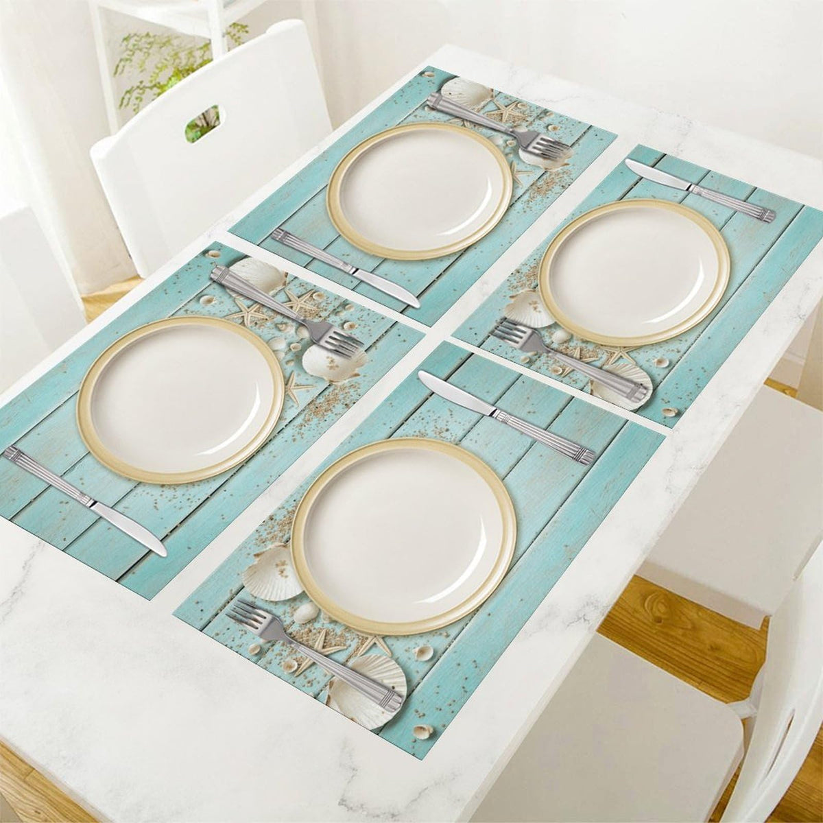 Nautical Placemat Set of 6 (Coastal-14 / 6pcs)