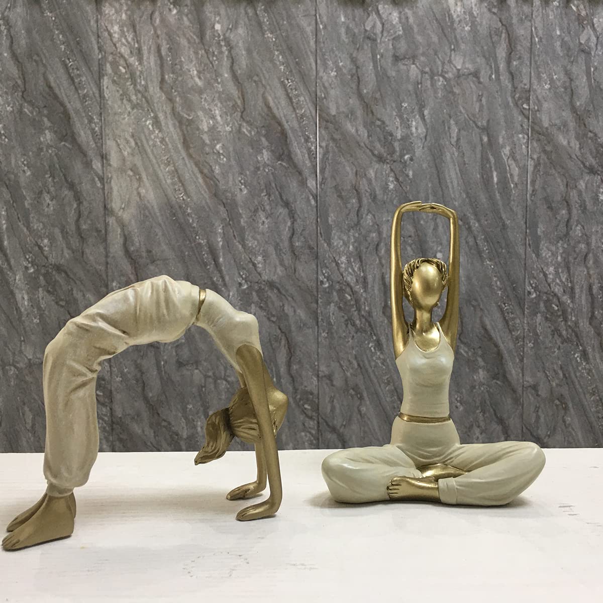 Meditation Statue Yoga Girl Aesthetic Arch Bridge Pose Statues Figurines (Style1)