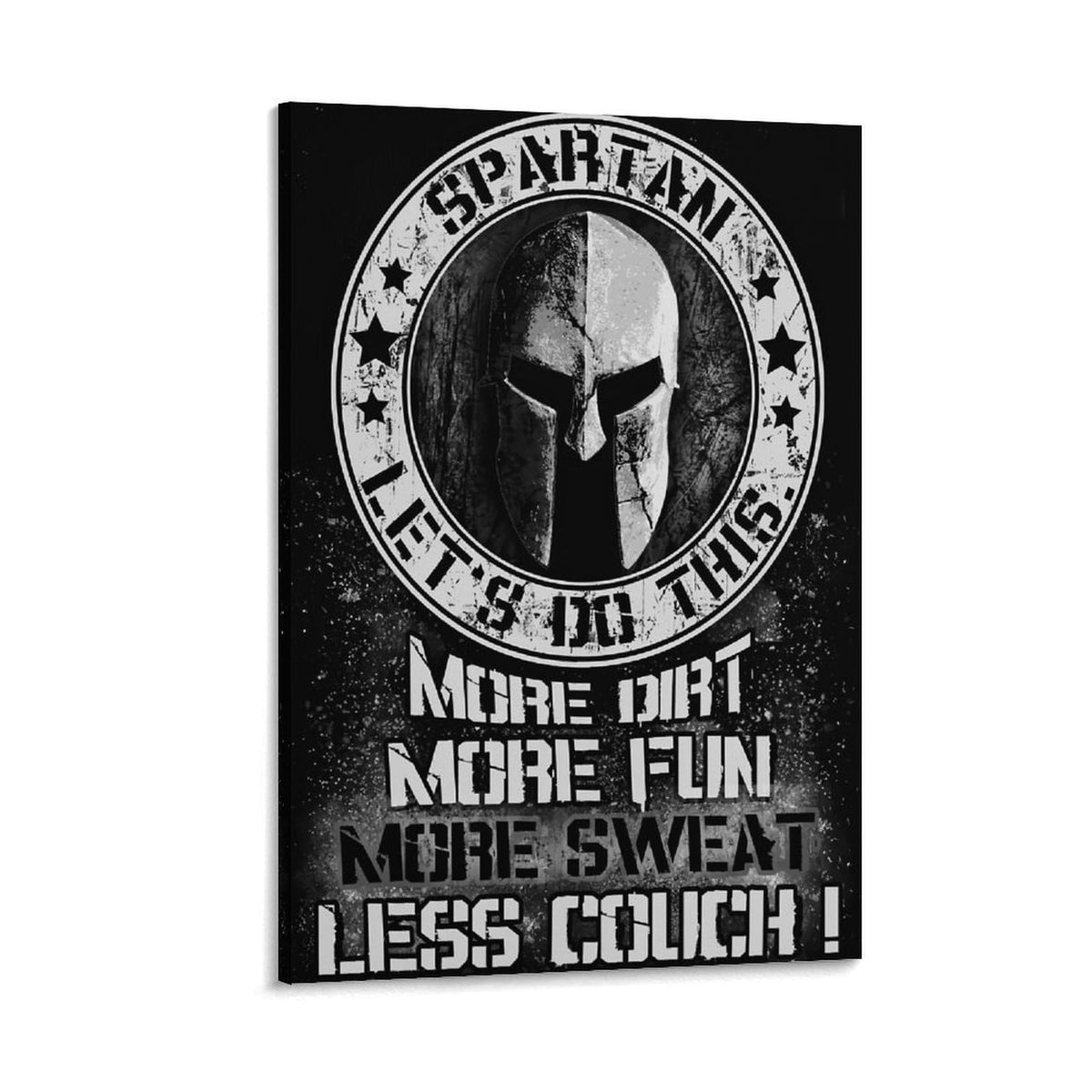 Spartan Law Never Retreat Never Surrender Warrior Shield Spear Canvas Printing Wall Art Prints Wall Decor Posters Motivational Greek Soldier Living Room Bedroom Office Gym 12x18inch (style-24 / 12x18inch(30x45cm) Frame)