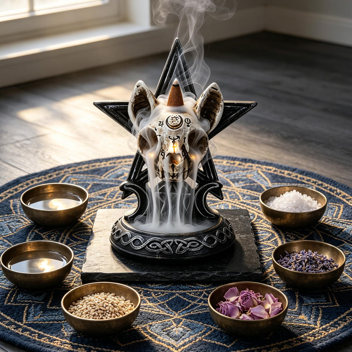 Cat Skull Backflow Incense Burner (Multi-color Cat Skull)