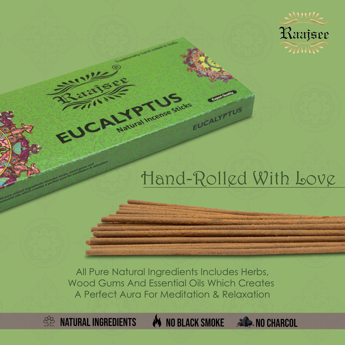 Incense Sticks Eucalyptus 100 gm Pack (Eucalyptus)