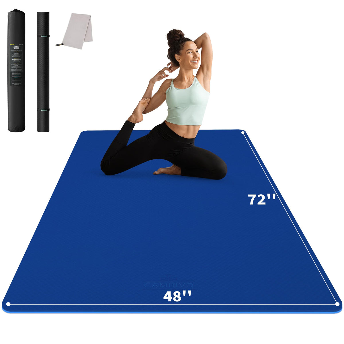 Large Yoga Mat (BLUE / 6mm)