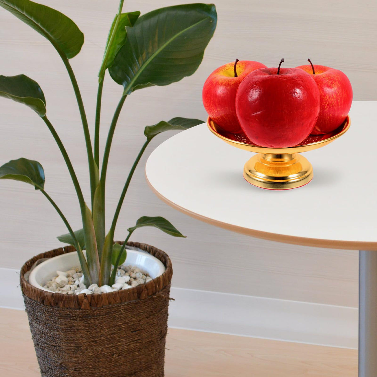 Lotus Fruit Plate Tribute Storage Tray 5.90X5.90X2.59In Decorative Offering Plate for Buddhist Ceremony Home D Cor (Golden / 15X15CM)