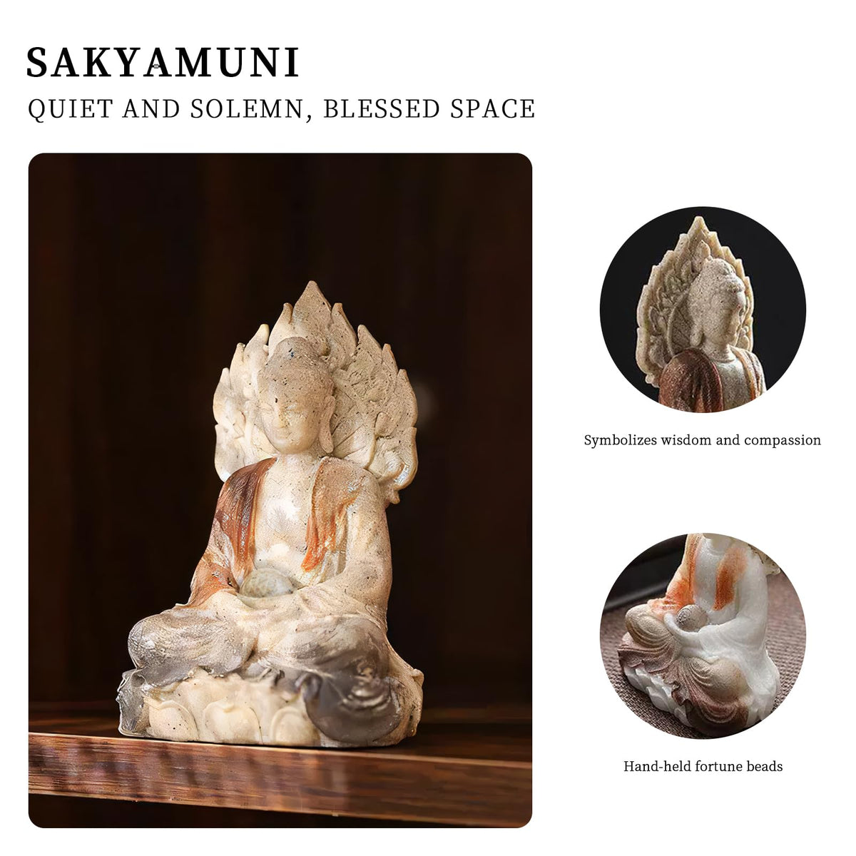 Shakyamuni Buddha Statue (Gray)