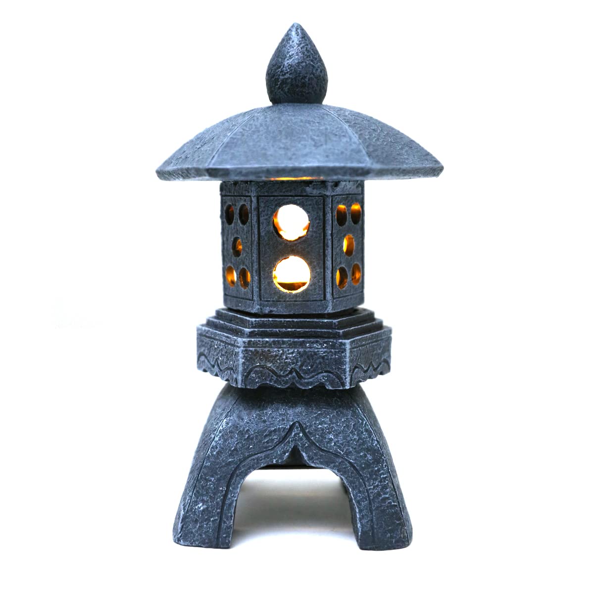 Pagoda Lantern Garden Statue with Solar Lotus Lights (Style 3)