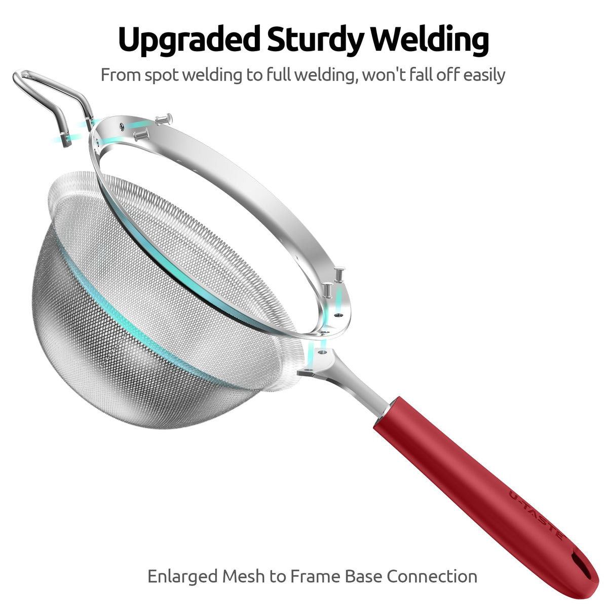 Fine Mesh Strainer (M-4.73in / (4) Red)