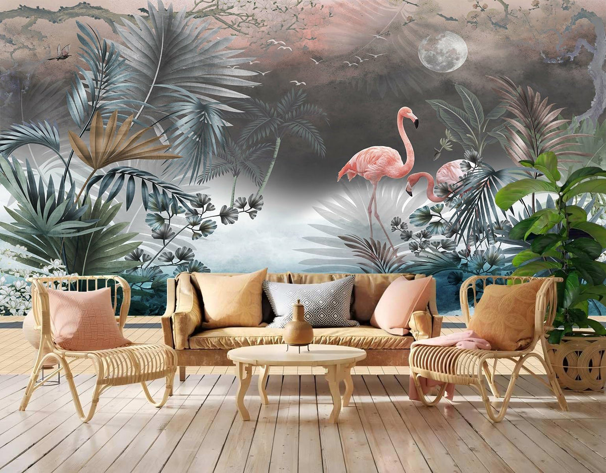 Peel and Stick Wall Mural Wallpaper Tropical 136"×96" Decor G14 (G14 / 136" x 96")