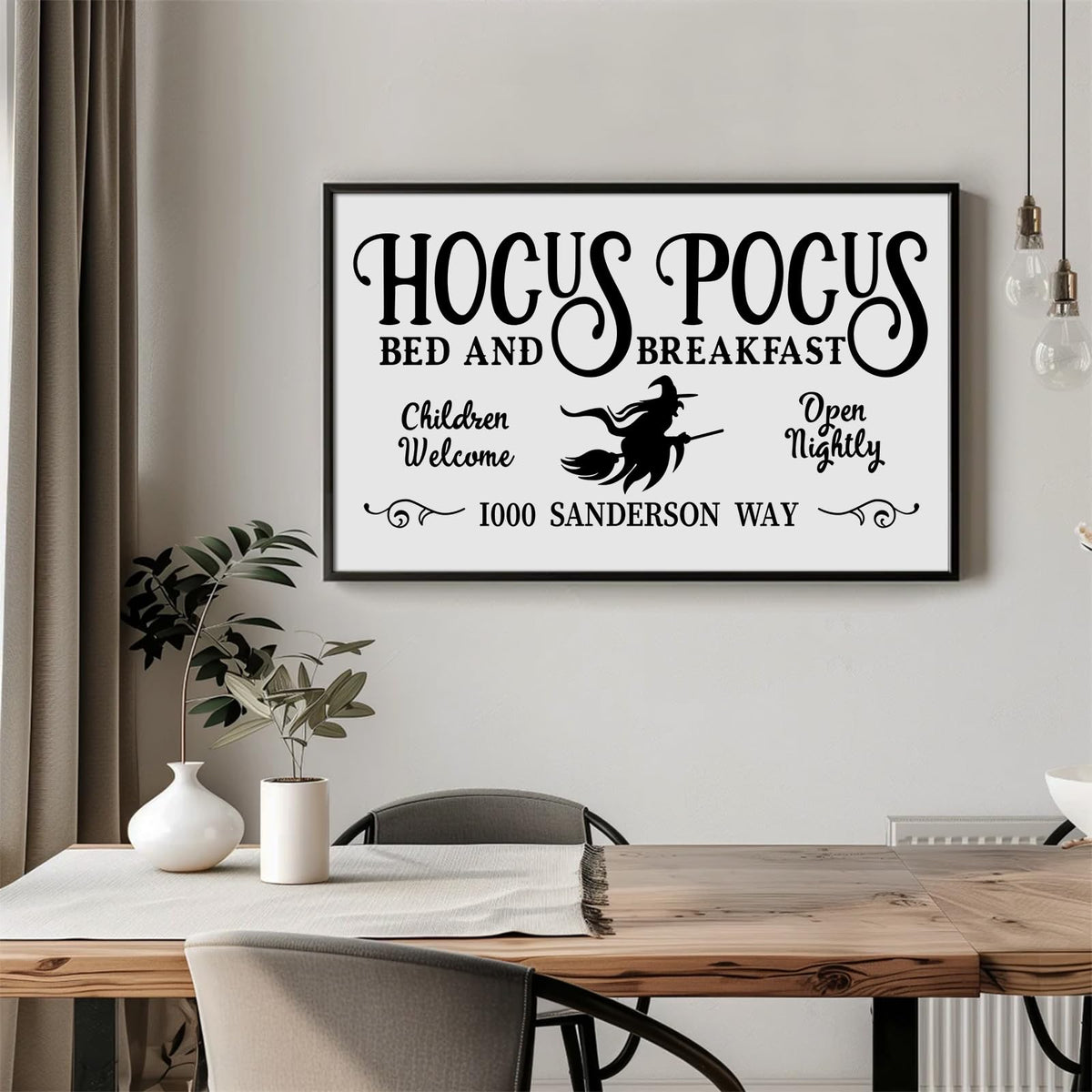 Halloween Wall Art Prints Hocus Pocus Art Poster Halloween Canvas Pictures Wall Decor Vintage Farmhouse Artwork Painting for Bathroom Room Decoration 16x32 Inch (Unframed / Halloween Art / 32"L x 16"W)