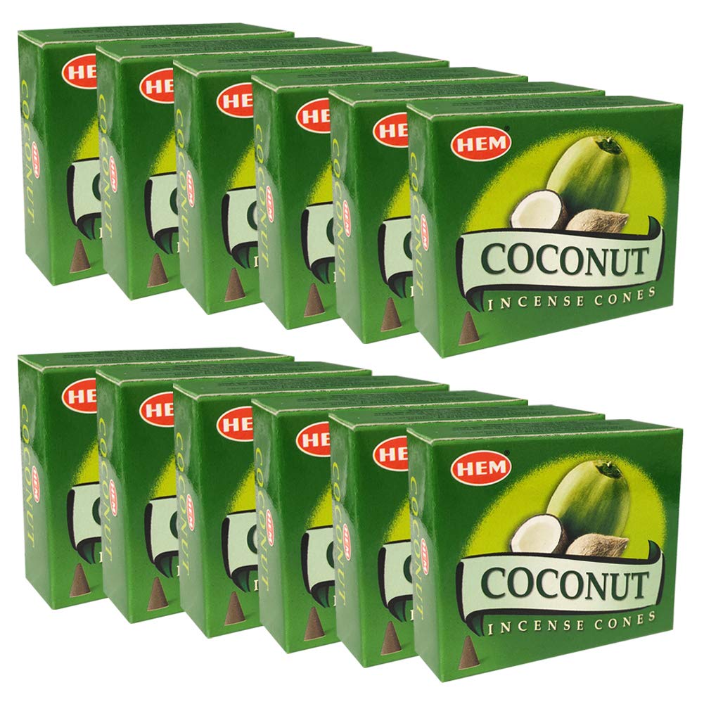 Coconut Incense Cones And Cone Incense Burner Bundle Insence Insense Hem Incense (Coconut)