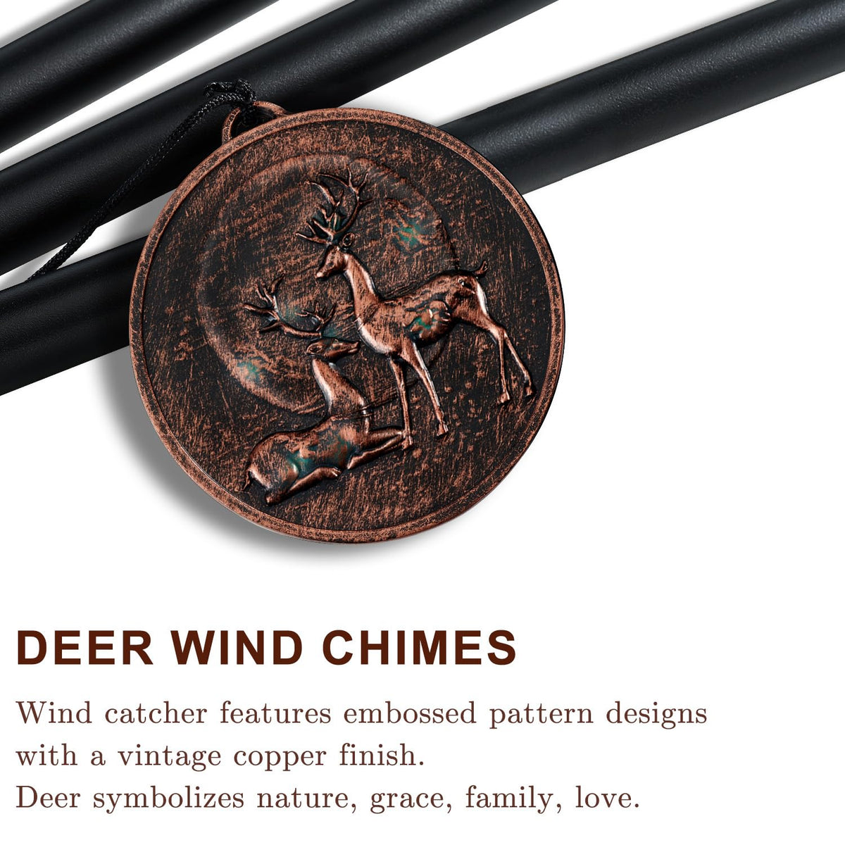 34" Deer Wind Chimes for Outside (34" Deer)