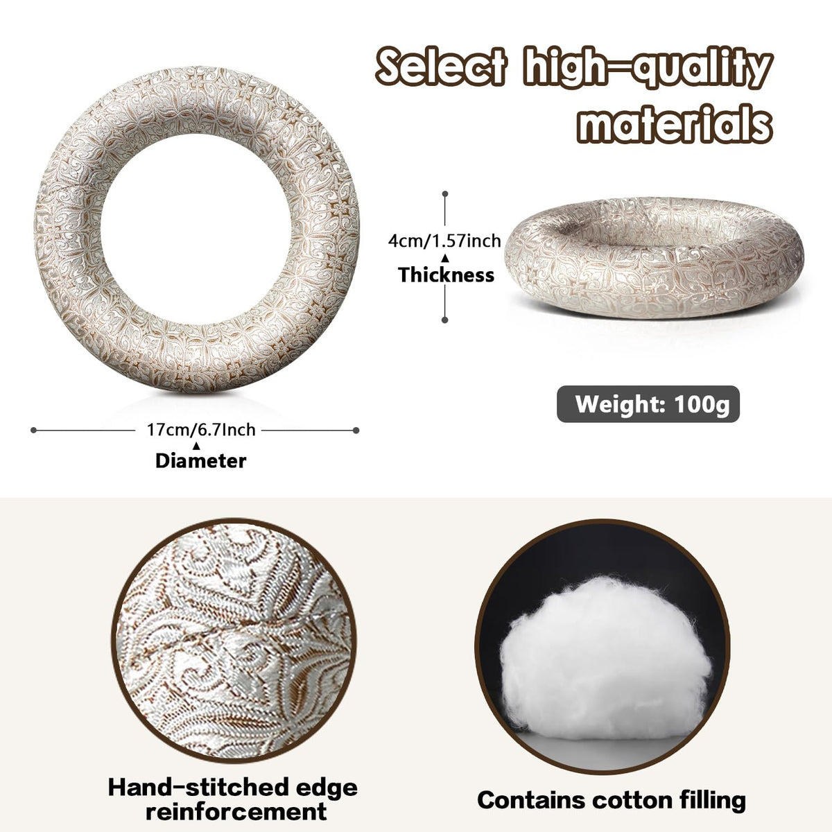 Singing Bowl Cushion for Crystal & Tibetan Singing Bowls (Silver / 6.7 Inch)